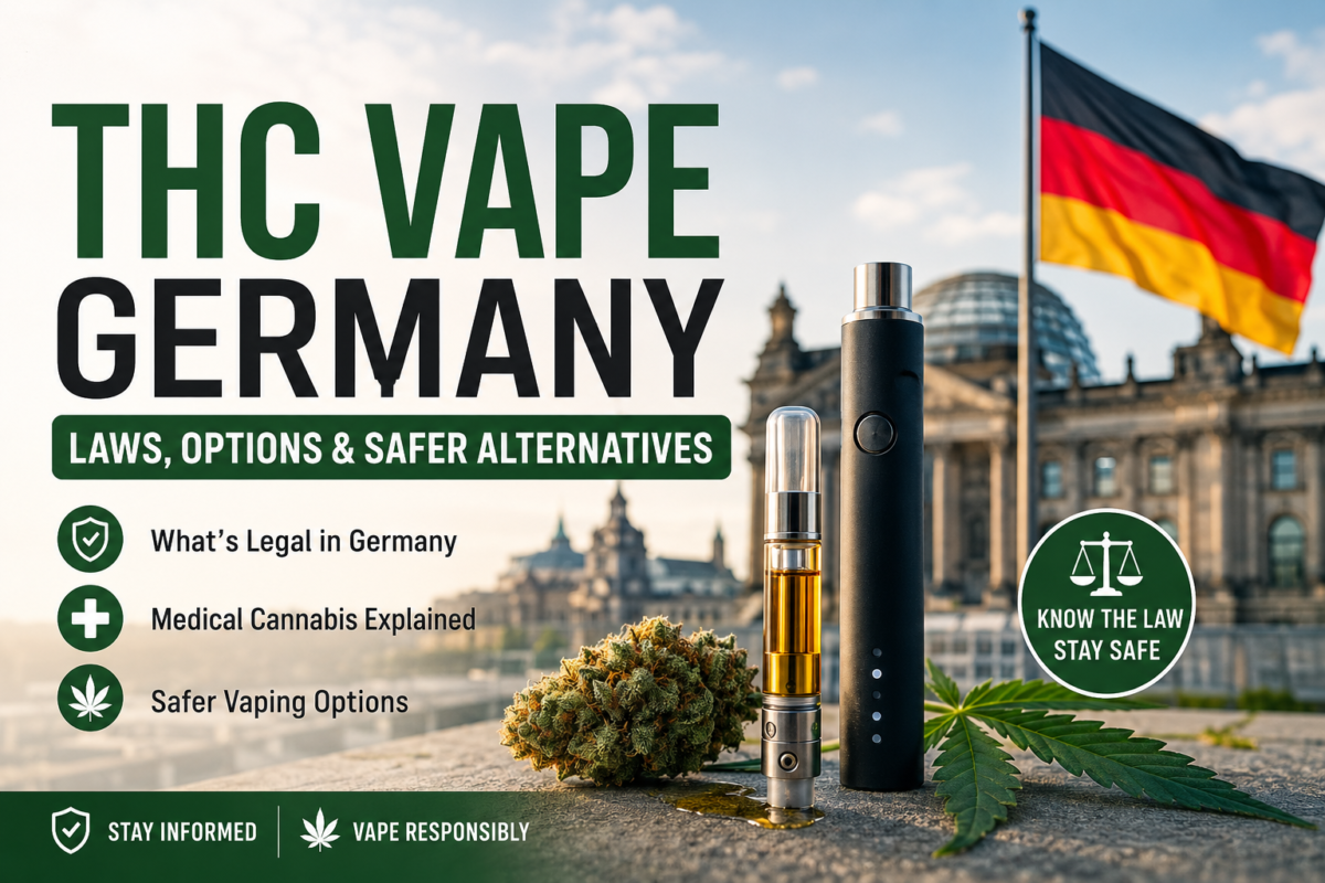 Looking for THC vapes in Germany? Learn what German cannabis laws allow, why illicit THC carts are risky, and explore safer legal vaping alternatives.